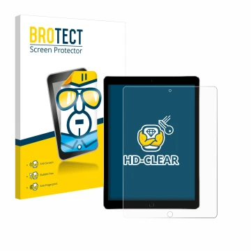 Front side of a product packaging with the brand logo BROTECT. Next to it is the device Apple iPad Pro 12.9
