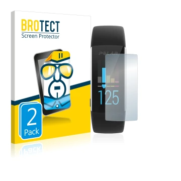 Front side of a product packaging with the brand logo BROTECT. Next to it is the device Polar A370 shown with the correspondin