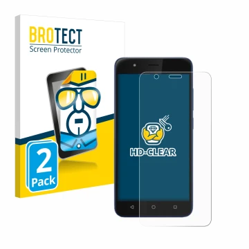 Front side of a product packaging with the brand logo BROTECT. Next to it is the device Gigaset GS270 shown with the correspon