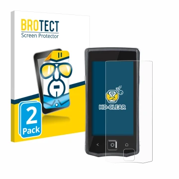 Front side of a product packaging with the brand logo BROTECT. Next to it is the device Orderman 7 shown with the correspondin