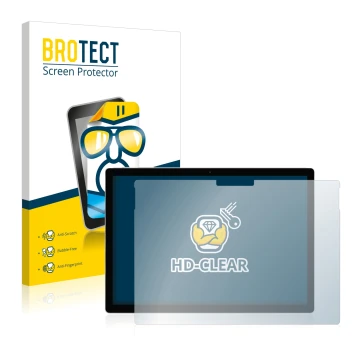 Front side of a product packaging with the brand logo BROTECT. Next to it is the device Microsoft Surface Book 2 13.5