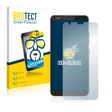 Front side of a product packaging with the brand logo BROTECT. Next to it is the device Gigaset GS370 shown with the correspon