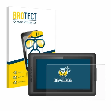 Front side of a product packaging with the brand logo BROTECT. Next to it is the device XP-Pen Artist 15.6 shown with the corr