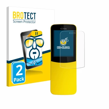 Front side of a product packaging with the brand logo BROTECT. Next to it is the device Nokia 8110 shown with the correspondin