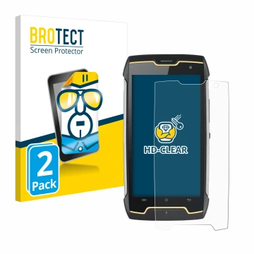 Front side of a product packaging with the brand logo BROTECT. Next to it is the device Cubot King Kong shown with the corresp