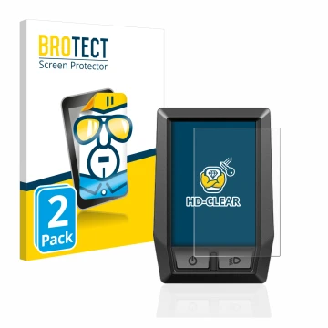 Front side of a product packaging with the brand logo BROTECT. Next to it is the device Bosch Kiox shown with the correspondin