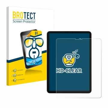 Front side of a product packaging with the brand logo BROTECT. Next to it is the device Apple iPad Pro 12.9