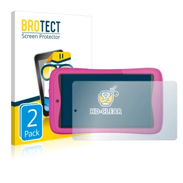 Front side of a product packaging with the brand logo BROTECT. Next to it is the device Kurio Connect 7