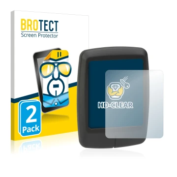 Front side of a product packaging with the brand logo BROTECT. Next to it is the device Specialized Turbo Connect Display show