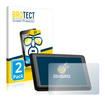 Front side of a product packaging with the brand logo BROTECT. Next to it is the device Giant RideControl Charge shown with th