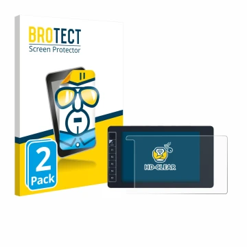 Front side of a product packaging with the brand logo BROTECT. Next to it is the device SmallHD 703 Bolt Wireless Monitor show