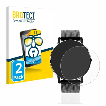 Front side of a product packaging with the brand logo BROTECT. Next to it is the device Holalei Fitness Tracker 1.3