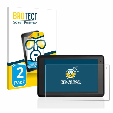 Front side of a product packaging with the brand logo BROTECT. Next to it is the device Garmin Aera 660 shown with the corresp