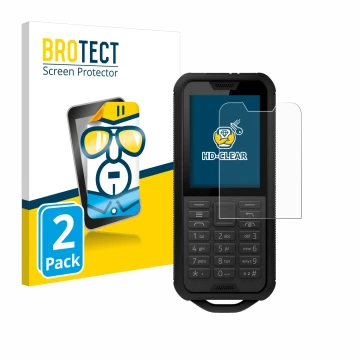 Front side of a product packaging with the brand logo BROTECT. Next to it is the device Nokia 800 Tough shown with the corresp