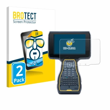 Front side of a product packaging with the brand logo BROTECT. Next to it is the device Trimble TSC7 Controller shown with the