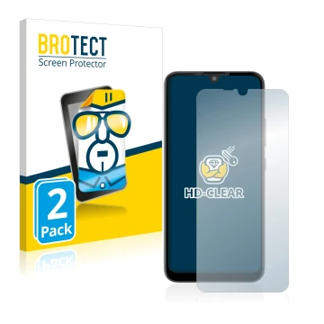 Front side of a product packaging with the brand logo BROTECT. Next to it is the device Gigaset GS190 shown with the correspon