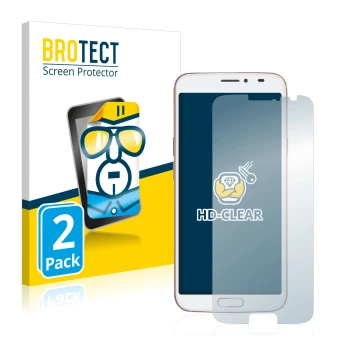 Front side of a product packaging with the brand logo BROTECT. Next to it is the device Doro 8080 shown with the corresponding