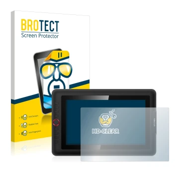 Front side of a product packaging with the brand logo BROTECT. Next to it is the device XP-Pen Artist 13.3 Pro shown with the 