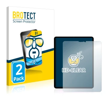 Front side of a product packaging with the brand logo BROTECT. Next to it is the device Apple iPad Pro 11