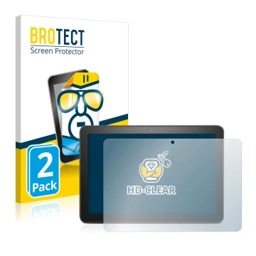 Front side of a product packaging with the brand logo BROTECT. Next to it is the device Amazon Fire HD 8 Plus 2020 (10th Gen.)