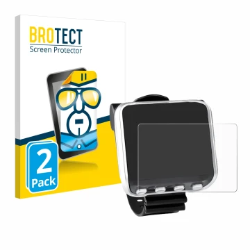 Front side of a product packaging with the brand logo BROTECT. Next to it is the device Mares Genius shown with the correspond