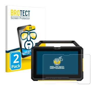 Front side of a product packaging with the brand logo BROTECT. Next to it is the device Dell Latitude 7220 shown with the corr