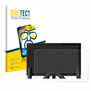 Front side of a product packaging with the brand logo BROTECT. Next to it is the device Peloton Bike shown with the correspond