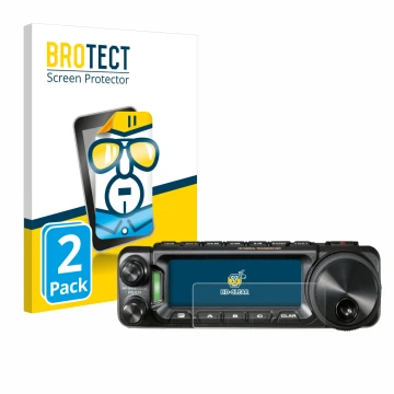 Front side of a product packaging with the brand logo BROTECT. Next to it is the device Yaesu FT-891 shown with the correspond