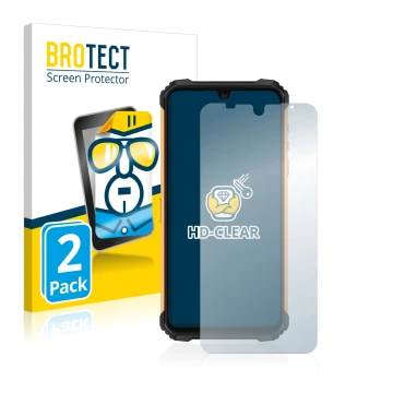 Front side of a product packaging with the brand logo BROTECT. Next to it is the device Ulefone Armor 8 shown with the corresp