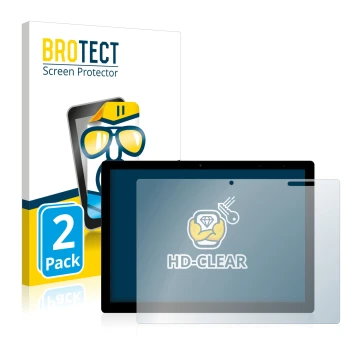 Front side of a product packaging with the brand logo BROTECT. Next to it is the device Chuwi UBook X shown with the correspon