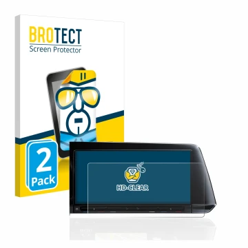 Front side of a product packaging with the brand logo BROTECT. Next to it is the device Volkswagen Golf 8 2020 Discover Pro 10