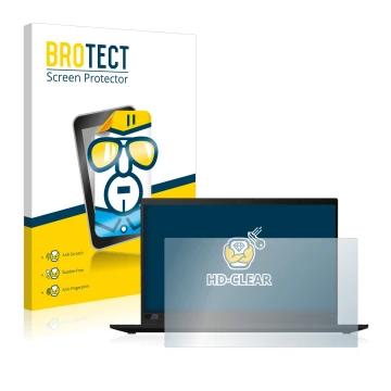Front side of a product packaging with the brand logo BROTECT. Next to it is the device Lenovo ThinkPad X1 Carbon (8th. Gen.) 