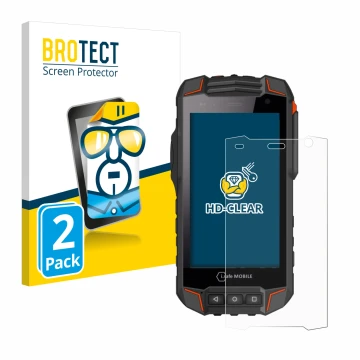 Front side of a product packaging with the brand logo BROTECT. Next to it is the device i.safe MOBILE IS530.1 shown with the c