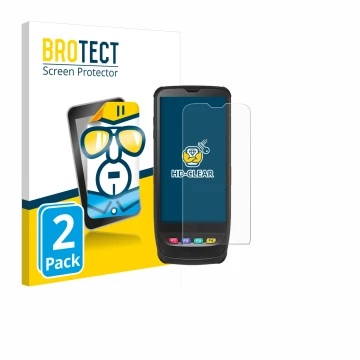 Front side of a product packaging with the brand logo BROTECT. Next to it is the device Casio IT-G650 shown with the correspon