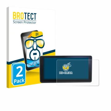 Front side of a product packaging with the brand logo BROTECT. Next to it is the device Audi A4 B9 2017 MMI Navigation plus MM