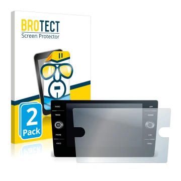 Front side of a product packaging with the brand logo BROTECT. Next to it is the device Volkswagen T-Roc Cabriolet Style TSI 2