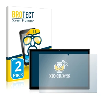 Front side of a product packaging with the brand logo BROTECT. Next to it is the device Teclast M40 (Landscape) shown with the