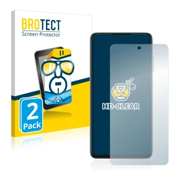 Front side of a product packaging with the brand logo BROTECT. Next to it is the device Samsung Galaxy A52 shown with the corr