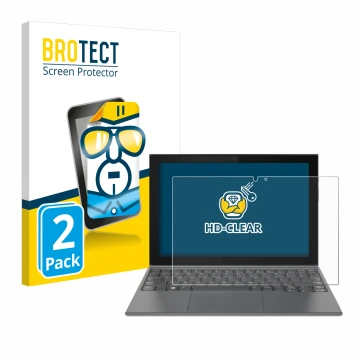 Front side of a product packaging with the brand logo BROTECT. Next to it is the device Lenovo IdeaPad Duet 3 10IGL5-LTE shown