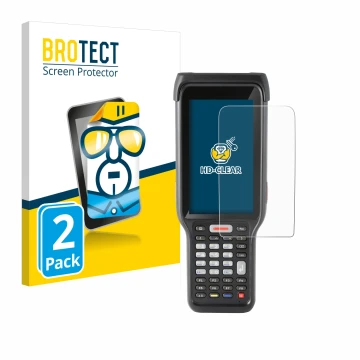 Front side of a product packaging with the brand logo BROTECT. Next to it is the device Honeywell ScanPal EDA61K shown with th