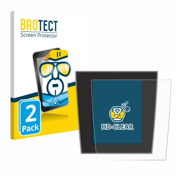 Front side of a product packaging with the brand logo BROTECT. Next to it is the device Porsche Taycan 2021 Infotainment Syste