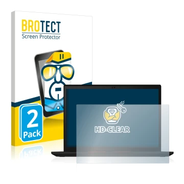 Front side of a product packaging with the brand logo BROTECT. Next to it is the device Lenovo ThinkPad X13 Gen 2 shown with t
