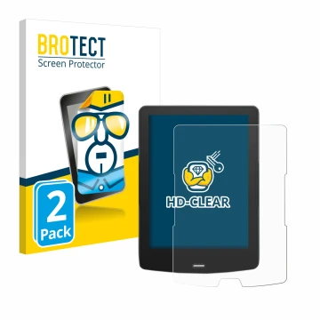 Front side of a product packaging with the brand logo BROTECT. Next to it is the device inkBOOK Calypso Plus shown with the co