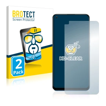 Front side of a product packaging with the brand logo BROTECT. Next to it is the device realme 8 Pro shown with the correspond