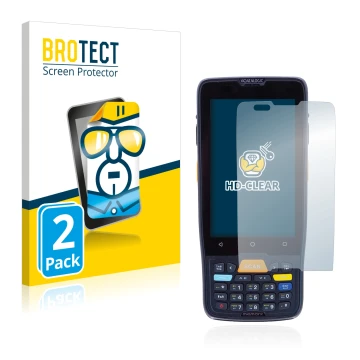 Front side of a product packaging with the brand logo BROTECT. Next to it is the device Datalogic Memor K shown with the corre