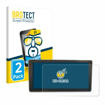 Front side of a product packaging with the brand logo BROTECT. Next to it is the device Audi A4 B9 2017 MMI Plus 8