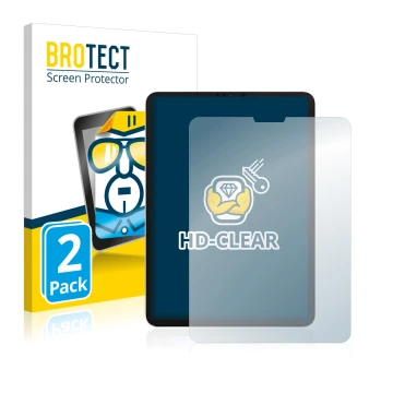 Front side of a product packaging with the brand logo BROTECT. Next to it is the device Apple iPad Pro 11