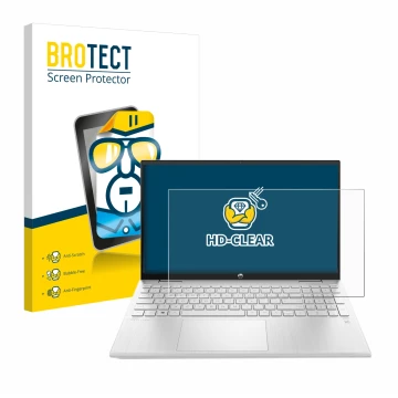 Front side of a product packaging with the brand logo BROTECT. Next to it is the device HP ProBook 440 G8 shown with the corre