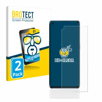 Front side of a product packaging with the brand logo BROTECT. Next to it is the device Oppo Reno 6 Pro Plus 5G shown with the