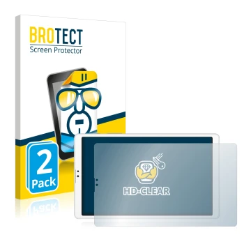 Front side of a product packaging with the brand logo BROTECT. Next to it is the device Samsung Galaxy Tab A7 Lite LTE 2021 (L